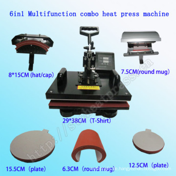 6 in 1 Digital Multifunktions Combo Transferpresse Maschine Multifunktions Combo T-Shirt Druckmaschine Stc-SD08